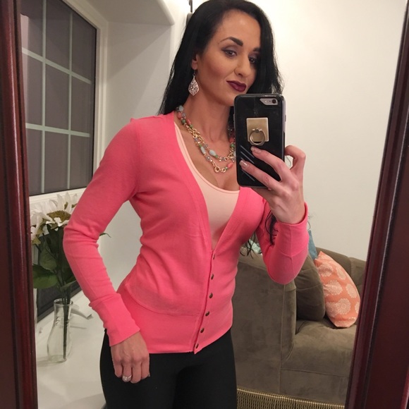 NEW cozy Light pink brass snap cardigan - Picture 5 of 8